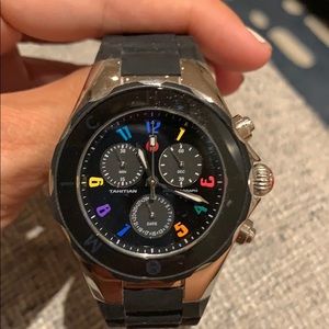 Michele black sports watch